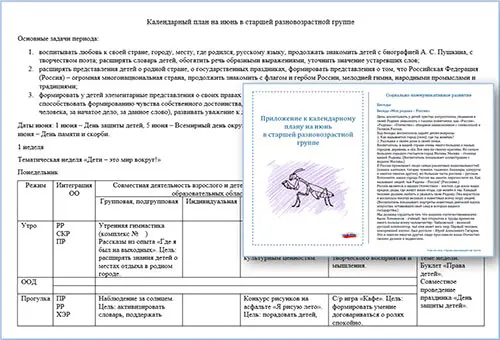 План воспитателя на июнь в старшей разновозрастной группе