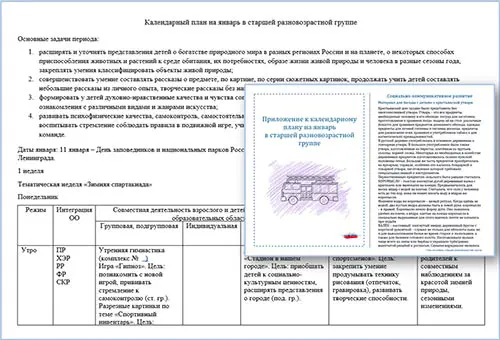 План воспитателя на январь в старшей разновозрастной группе