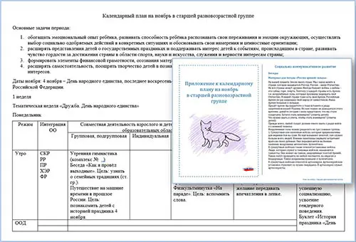 План воспитателя на ноябрь в старшей разновозрастной группе