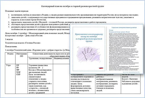 План воспитателя на октябрь в старшей разновозрастной группе
