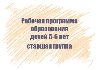 Рабочая программа образования детей 5-6 лет